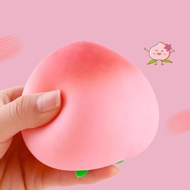 2Pcs Squishy Peach, Peach Squishy, Soft Squeezy Fruit Squishys, Squishyes Fidget for Adults, Cute Fruit Squishys Stress Relief Gift -Pink+Yellow