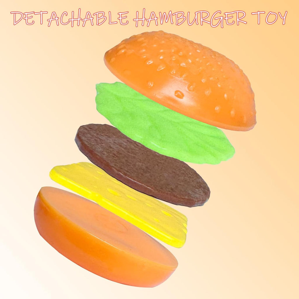 Hamburger Squishies Stress Relief Soft Simulation Food Detachable Burger Squeeze Toys Cute Birthday Gift Novelty Toy for Kid (Hamburger B)