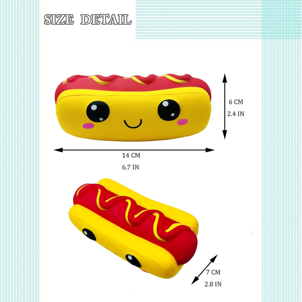 Slow Rising Hot Dog Squishies Toy for Kids Birthday Gift,Cute Simulation Food Stress Relief Squishys Squishi Squeeze Toys
