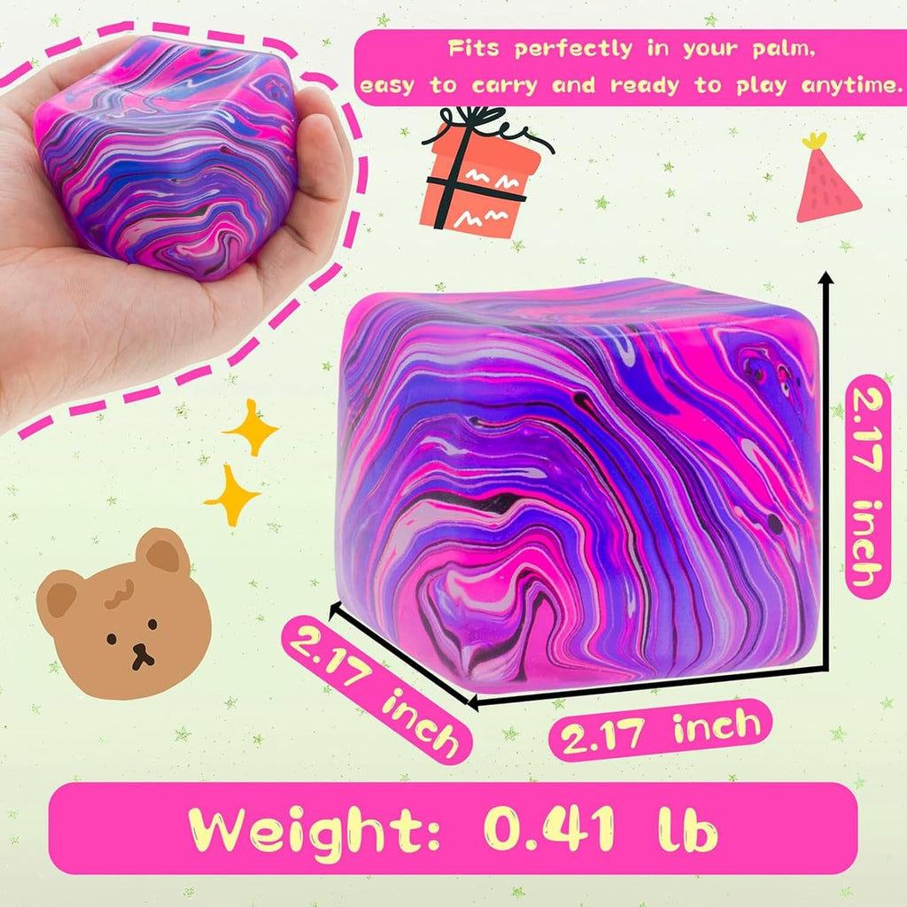 Fidget Toys Squishy Stress Cube, Stress Balls for Adults Squishies Stress Relief, Fidget Cube Sugar Ball,Ice Squishy Cube Sugar Balls, Sensory Toys for Birthday, Christmas,Office (Purple)