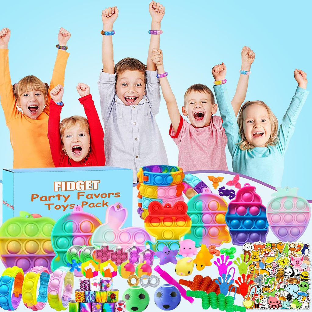 118 Pcs Fidget Toys for Kids, Stress Sensory Toys Pack Party Favors Kids Anxiety Autism ADHD, Treasure Box Classroom Prizes, Pinata Fillers Goodie Bags Stuffers Gift Bag