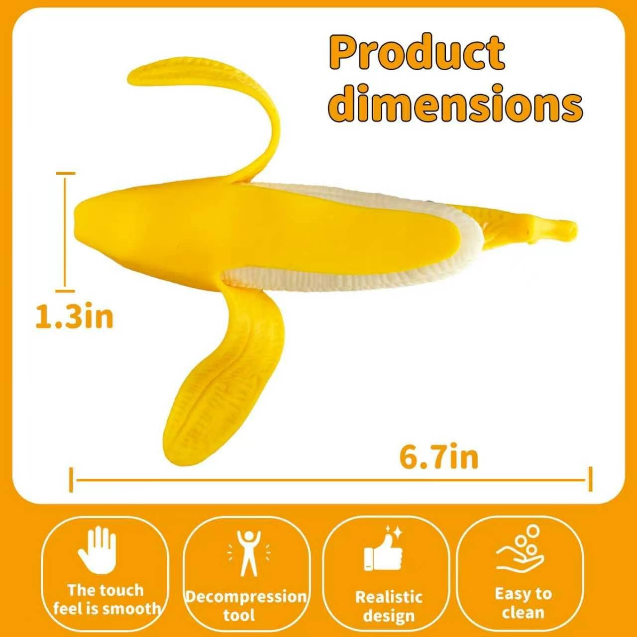 Bananas Fruit Squeeze Toys, Banana Squishies for Stress Relief Stress, Stretchy Fidget Toys for Fun Easter Basket Stuffer Gift Birthday Party