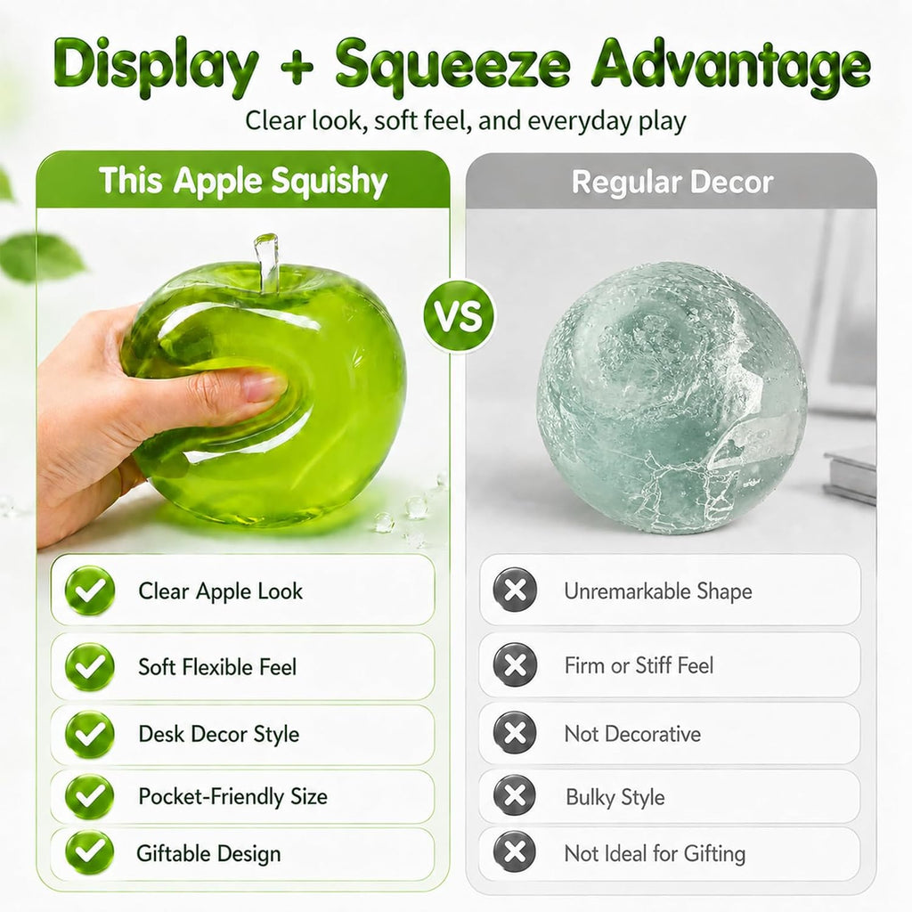 Apple Squishy Slushy Blue Slush Coconut Oil Toy Squish Fruit Squeeze Fidget Aqua Toys Giant for Adults Squeezy Mellow Sugar Stress Ball 2026 Decompression Swuishy Slow Rising Reliever (Blue)