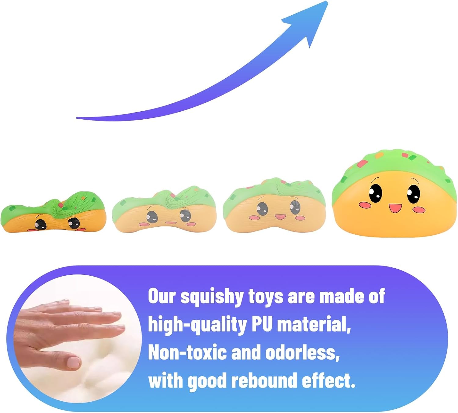 Squishies Taco Slow Rising Squishys Toy for Kids Soft Mexico Tacos Scented Stress Relief Realistic Food Cute Squeeze Squish Toy