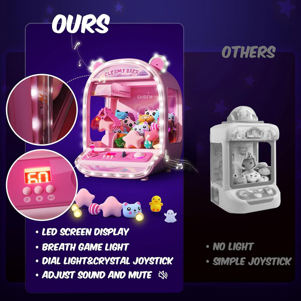Large Claws Machine Toy with LED Light & Adjustable Sound,16" Candy Dispenser Toys Mini Vending Machine for Kids Christmas Birthday Big Gifts for Girls Boys Ages 6+