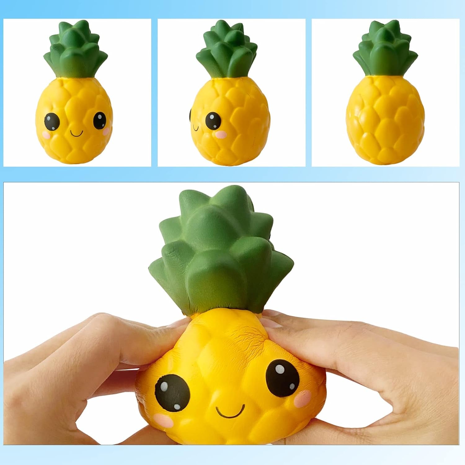 Slow Rising Big Eyes Pineapple Squishies Toy for Kids Birthday Gift,Cute Fruit Stress Relief Simulation Lovely Squishys Squishi Squeeze Toys