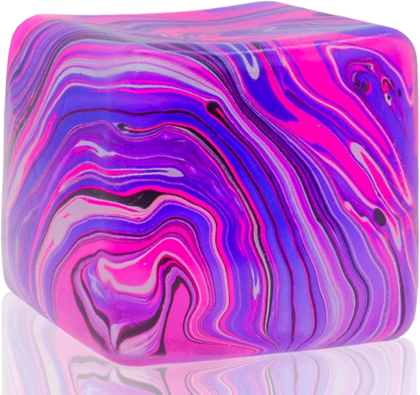 Fidget Toys Squishy Stress Cube, Stress Balls for Adults Squishies Stress Relief, Fidget Cube Sugar Ball,Ice Squishy Cube Sugar Balls, Sensory Toys for Birthday, Christmas,Office (Purple)