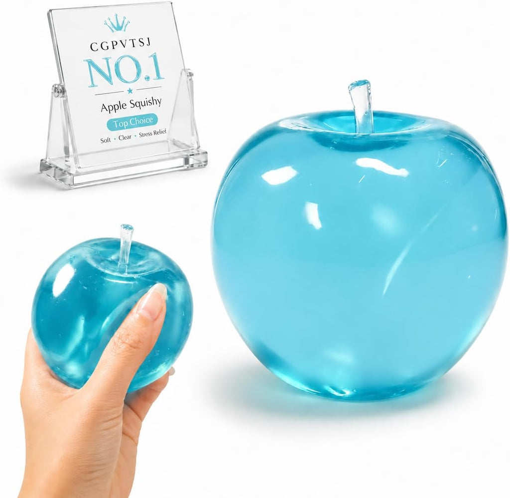 Apple Squishy Slushy Blue Slush Coconut Oil Toy Squish Fruit Squeeze Fidget Aqua Toys Giant for Adults Squeezy Mellow Sugar Stress Ball 2026 Decompression Swuishy Slow Rising Reliever (Blue)