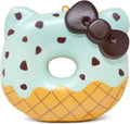 Sanrio Hello Kitty Ice Cream Donut Slow Rising Squishy Toy Keychain (Mint Chocolate) for Party Favors, Stress Balls, Birthday Gift Boxes, Kawaii Squishies for Kids, Girls, Boys, Adults
