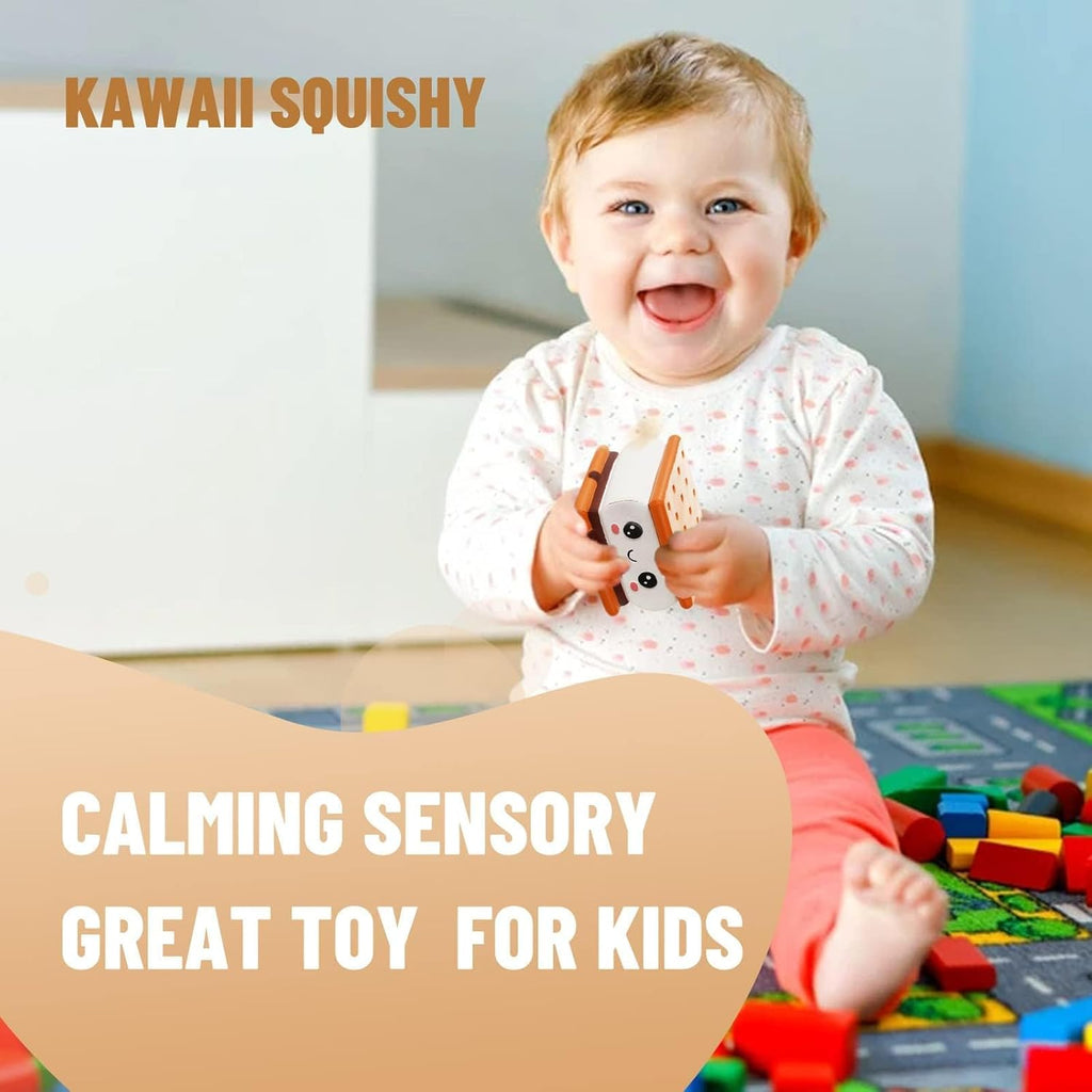 Squishies Smore Slow Rising Squishy Toy for Kids Soft Cookies Sandwich Scented Stress Relief Realistic Food Cute Squeeze Squish Toy