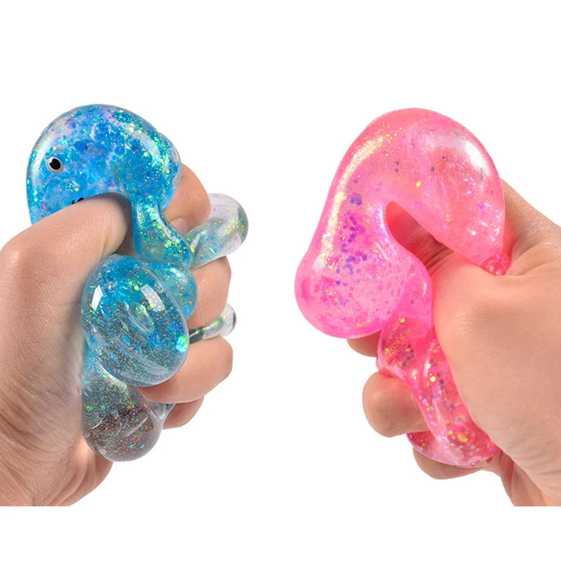 Fidget Bear Toy Squishys Glitter Gummy Bear Needoh Small Cute Animal anti Stress Fidget Splat Decompressions Vent Squeeze Toy