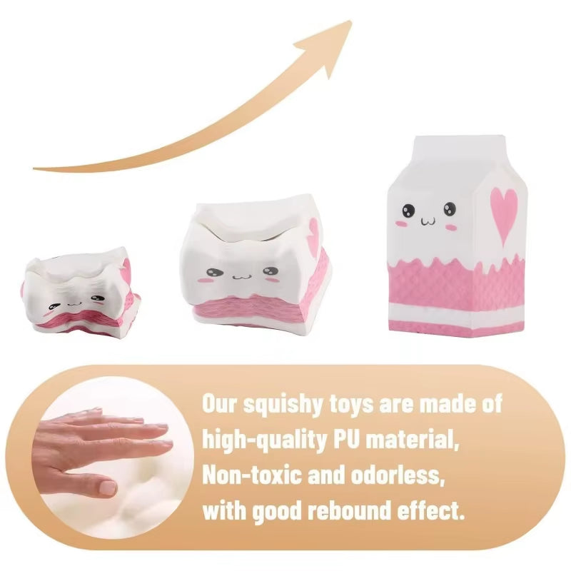 Jumbo Popcorn Anti-Stress Squeeze Toys Kawaii Food Fries Chips Milk Bag Slow Rising Soft Squeeze Toy Fun Gags Joke Party Props