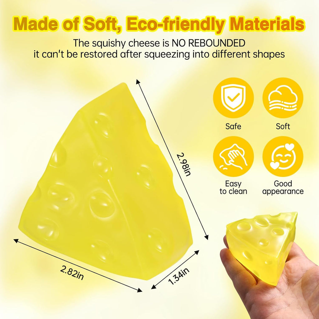 Coconut Oil Squishy,Cheese Squishy, Stress Relief Fidget Squeeze Toys,No Rebound