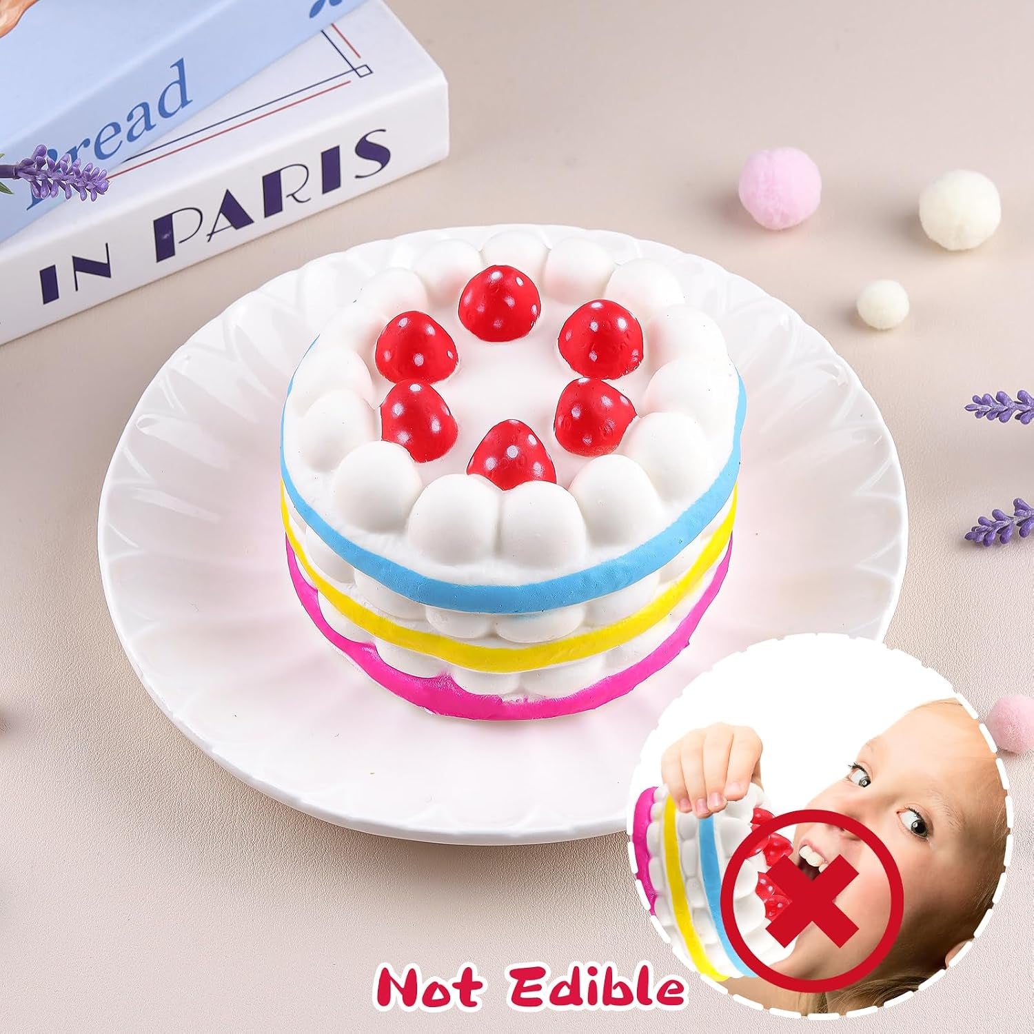 4.33" Squishies Jumbo Slow Rising Kawaii Colorful Squishies Strawberry Cake Scented 1 Pcs