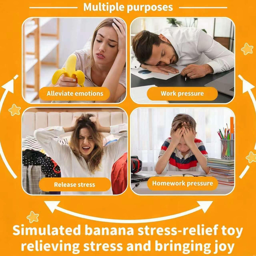Bananas Fruit Squeeze Toys, Banana Squishies for Stress Relief Stress, Stretchy Fidget Toys for Fun Easter Basket Stuffer Gift Birthday Party