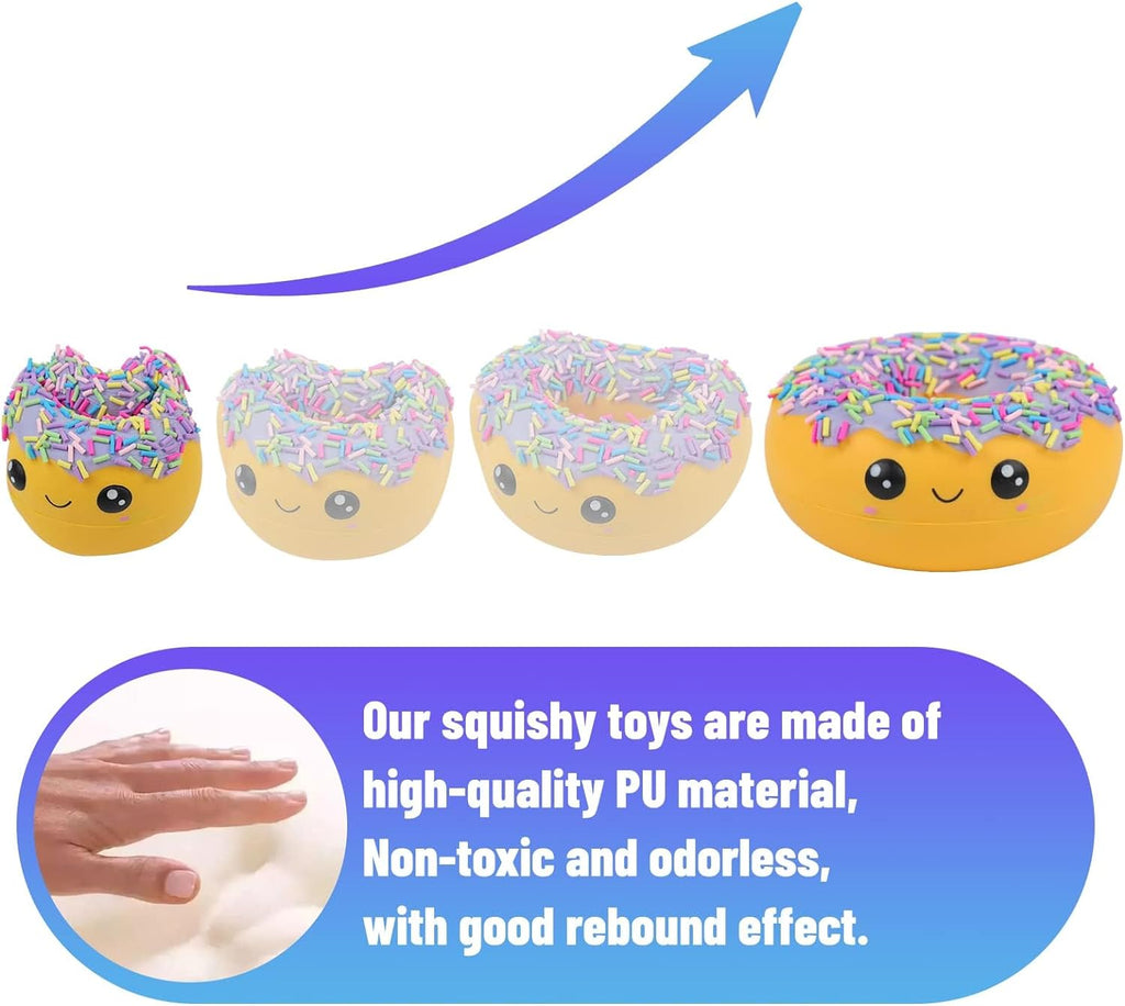 Donut Squishies Slow Rising Squishys Toy for Kids Soft Doughnuts Scented Stress Relief Realistic Cute Squeeze Squish Toy