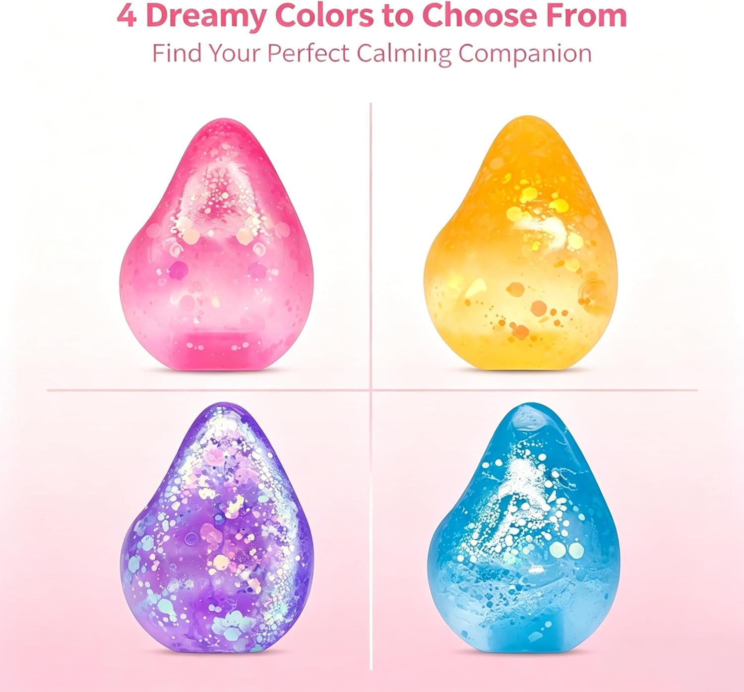 Fidget Toys Stress Cube, Cube Squishies Anxiety Stress Relief, Ice Squishy Stress Cube-Drop Malt Sugar Balls, Sensory Toys for Kids with Autism, Fidgets for Classroom Prize Toys (1Pack Pink)