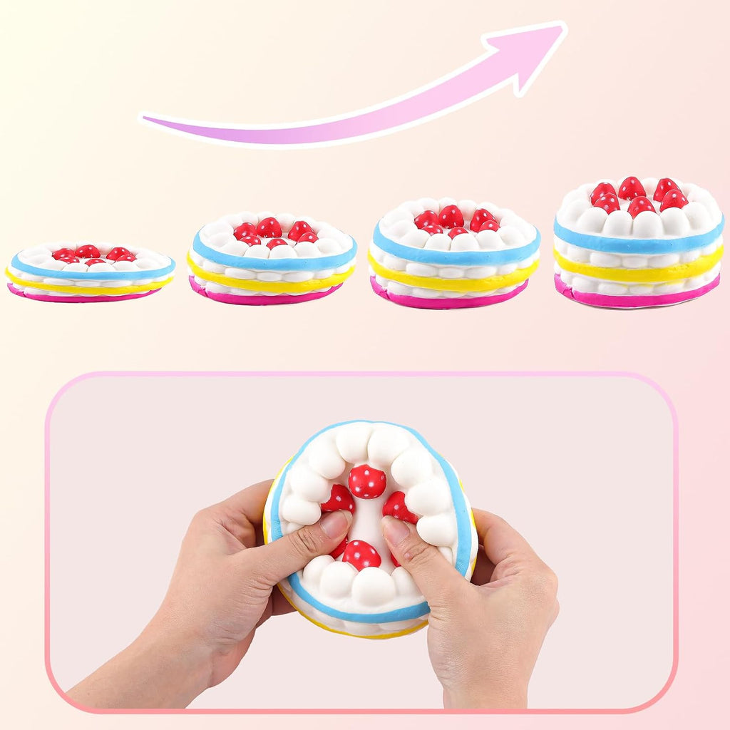 4.33" Squishies Jumbo Slow Rising Kawaii Colorful Squishies Strawberry Cake Scented 1 Pcs