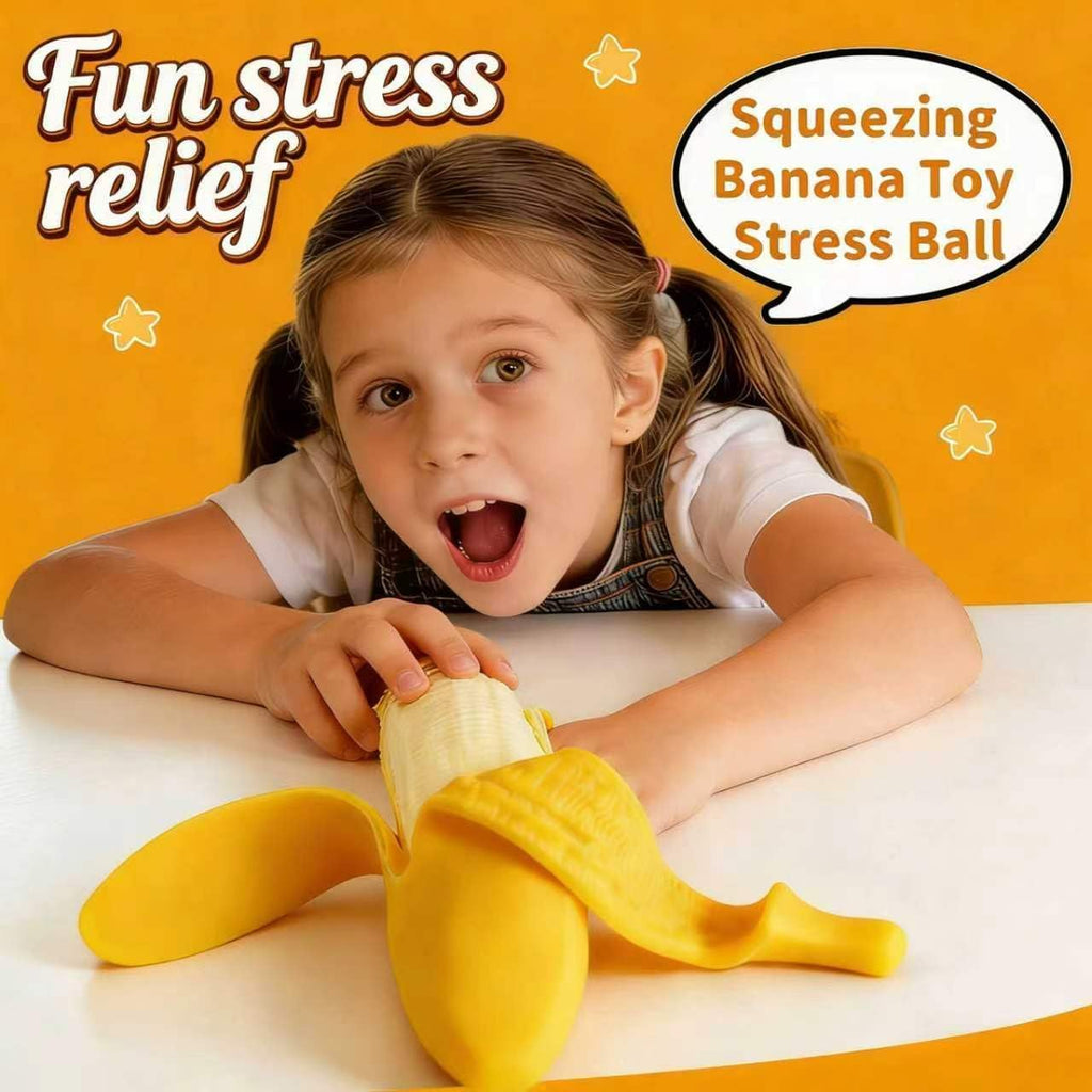 Bananas Fruit Squeeze Toys, Banana Squishies for Stress Relief Stress, Stretchy Fidget Toys for Fun Easter Basket Stuffer Gift Birthday Party
