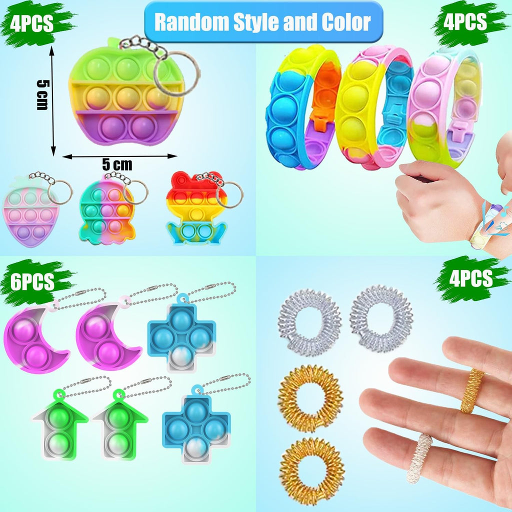 118 Pcs Fidget Toys for Kids, Stress Sensory Toys Pack Party Favors Kids Anxiety Autism ADHD, Treasure Box Classroom Prizes, Pinata Fillers Goodie Bags Stuffers Gift Bag