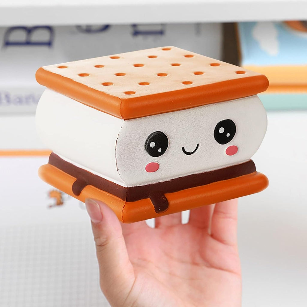 Squishies Smore Slow Rising Squishy Toy for Kids Soft Cookies Sandwich Scented Stress Relief Realistic Food Cute Squeeze Squish Toy