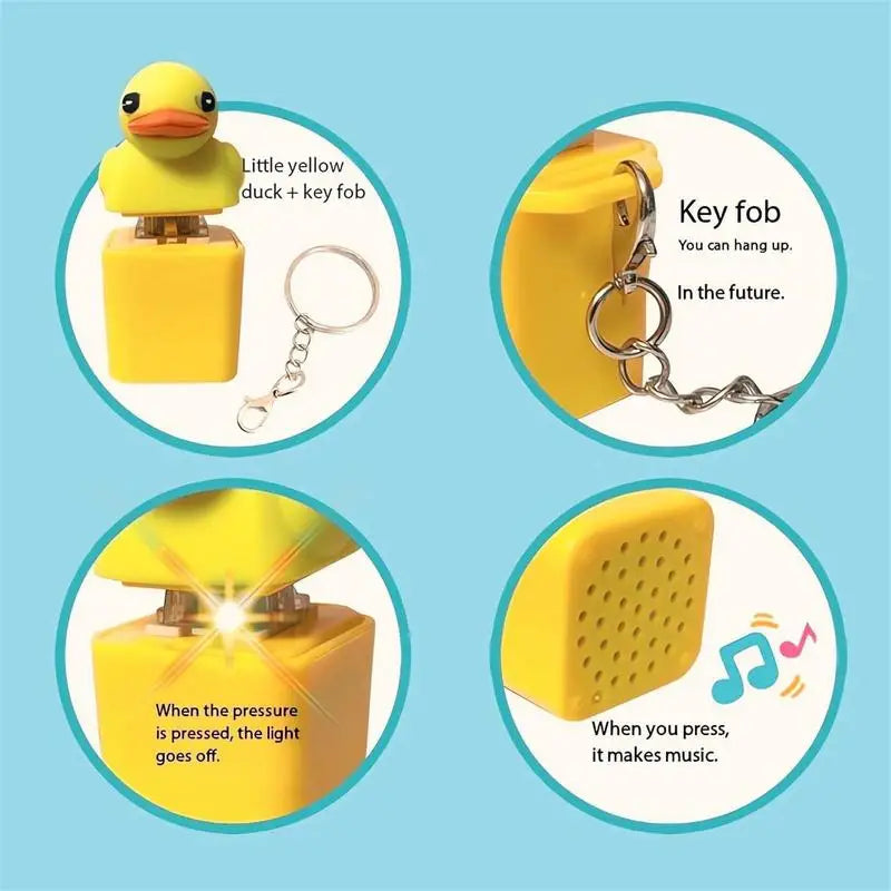 Duck Quacking Keyboard Button Toy Keychain Bag Pendant Sensory Toys Squeeze anti Stress Relief Squishys Kids Birthday Gifts