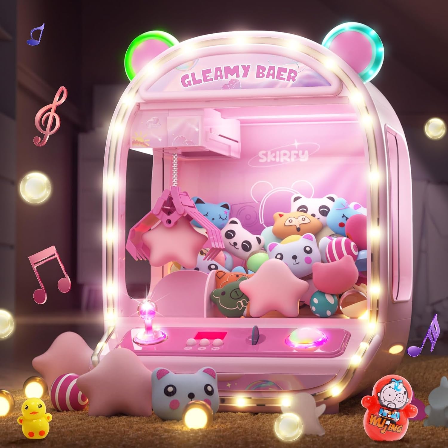 Large Claws Machine Toy with LED Light & Adjustable Sound,16" Candy Dispenser Toys Mini Vending Machine for Kids Christmas Birthday Big Gifts for Girls Boys Ages 6+