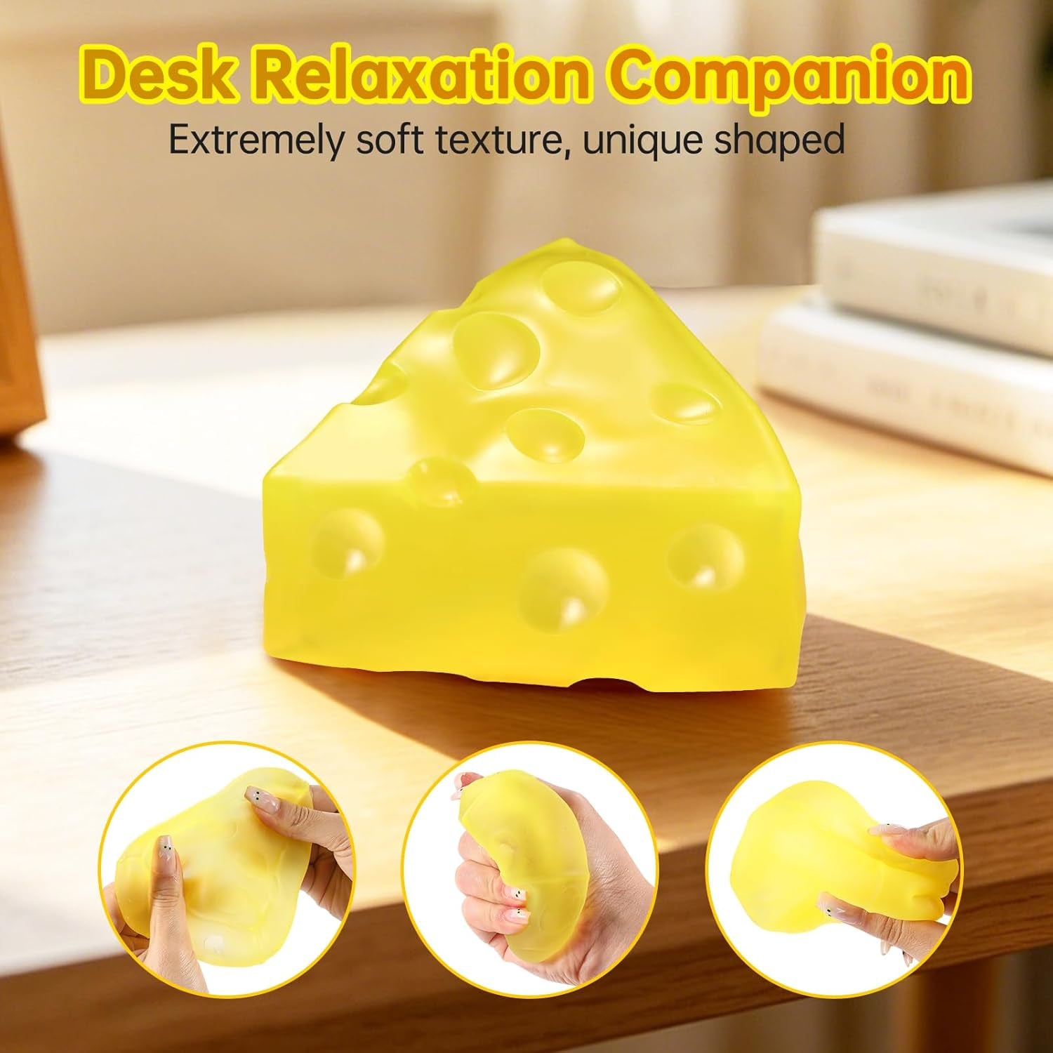 Coconut Oil Squishy,Cheese Squishy, Stress Relief Fidget Squeeze Toys,No Rebound